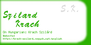 szilard krach business card